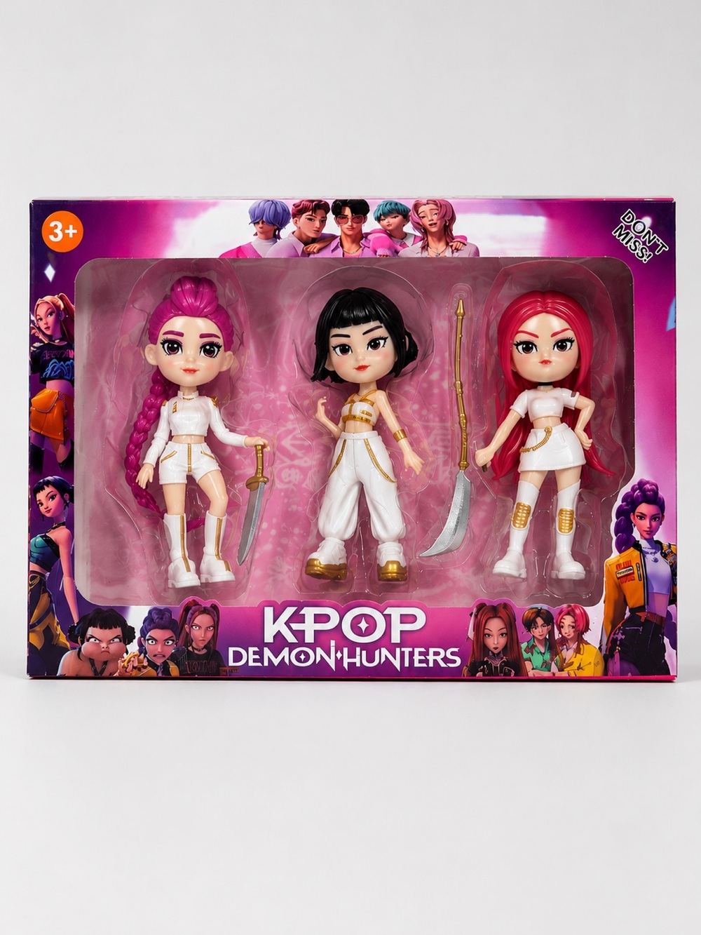 KPOP Demon Hunters 3-Pack Dolls Set – Rumi, Mira & Zoey Figures | Brand New